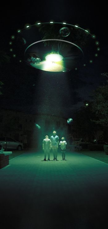 UFO, fantasy Wallpaper 1080x2280