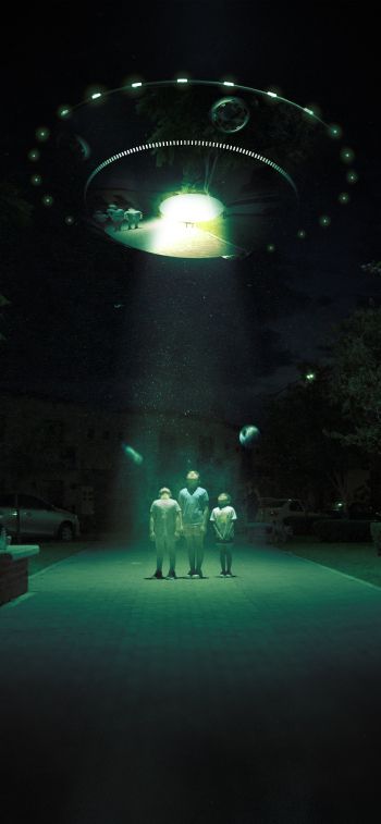 UFO, fantasy Wallpaper 1242x2688
