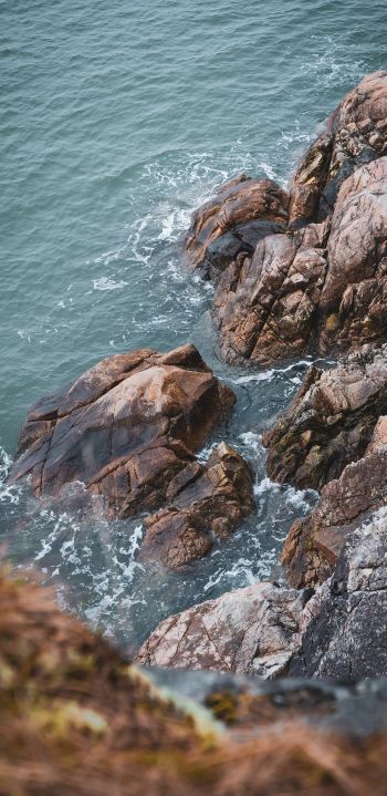 waves, rocks Wallpaper 1440x2960
