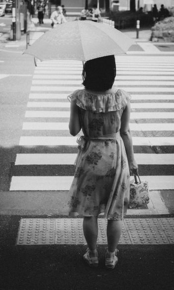 girl, crosswalk Wallpaper 1200x2000
