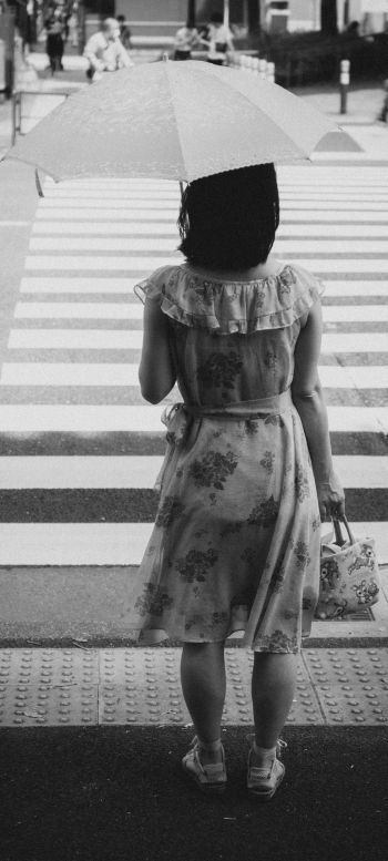 girl, crosswalk Wallpaper 720x1600