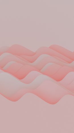 pink waves, 3d drawing Wallpaper 750x1334