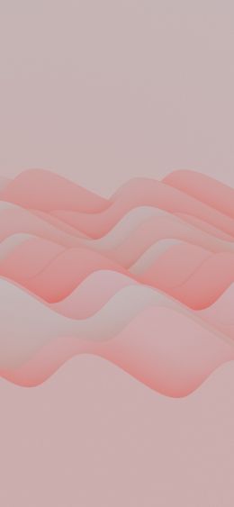 pink waves, 3d drawing Wallpaper 1080x2340