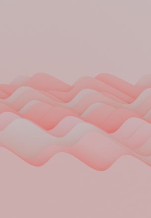 pink waves, 3d drawing Wallpaper 1640x2360