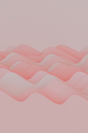 pink waves, 3d drawing Wallpaper 640x960