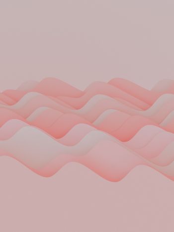 pink waves, 3d drawing Wallpaper 1620x2160
