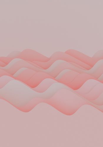pink waves, 3d drawing Wallpaper 1668x2388