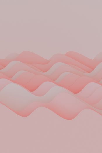 pink waves, 3d drawing Wallpaper 640x960