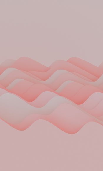 pink waves, 3d drawing Wallpaper 1200x2000