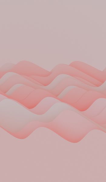 pink waves, 3d drawing Wallpaper 600x1024