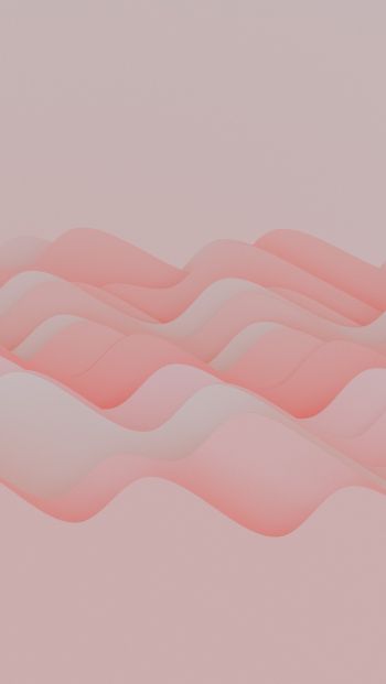 pink waves, 3d drawing Wallpaper 640x1136