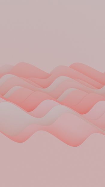 pink waves, 3d drawing Wallpaper 1440x2560