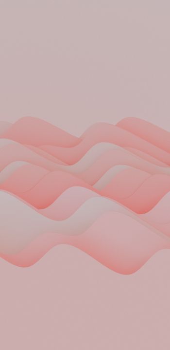 pink waves, 3d drawing Wallpaper 1440x2960