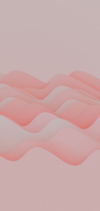 pink waves, 3d drawing Wallpaper 720x1520
