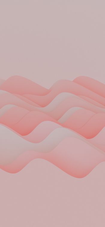 pink waves, 3d drawing Wallpaper 1284x2778