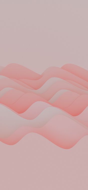 pink waves, 3d drawing Wallpaper 1080x2340