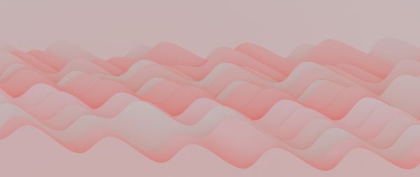 pink waves, 3d drawing Wallpaper 2560x1080
