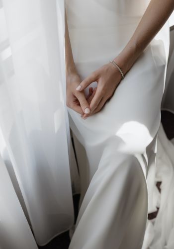 bride, in a wedding dress Wallpaper 1668x2388