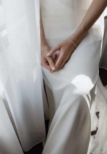 bride, in a wedding dress Wallpaper 1640x2360
