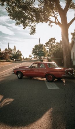 red car, city Wallpaper 600x1024