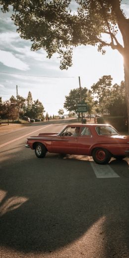 red car, city Wallpaper 720x1440