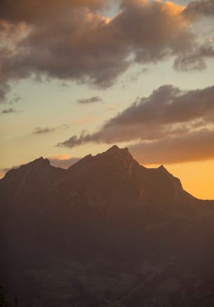 mountain peaks, clouds Wallpaper 1640x2360