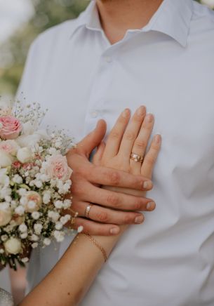 newlyweds hands gg Wallpaper 1668x2388