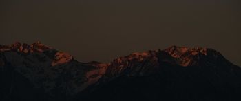 Обои 2560x1080 горы в момент заката