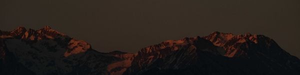 mountains at sunset Wallpaper 1590x400