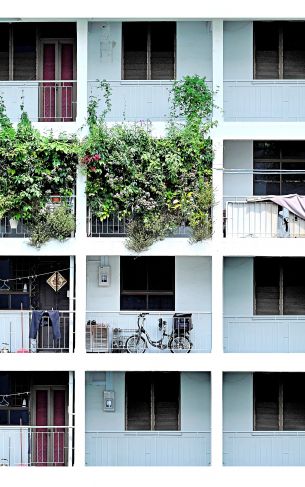 residential building balconies Wallpaper 1752x2800