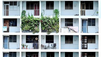residential building balconies Wallpaper 2048x1152