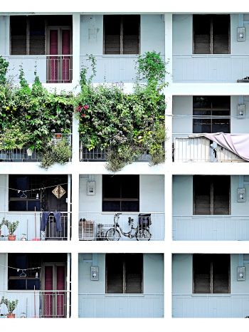 residential building balconies Wallpaper 1668x2224