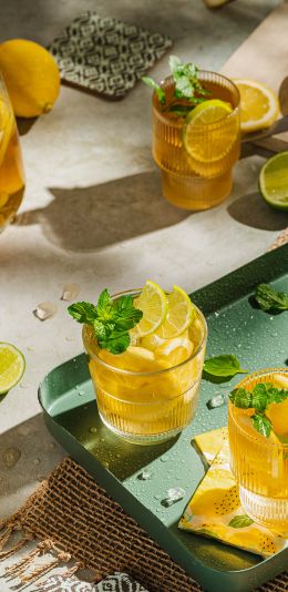 homemade iced lemon tea Wallpaper 1080x2220