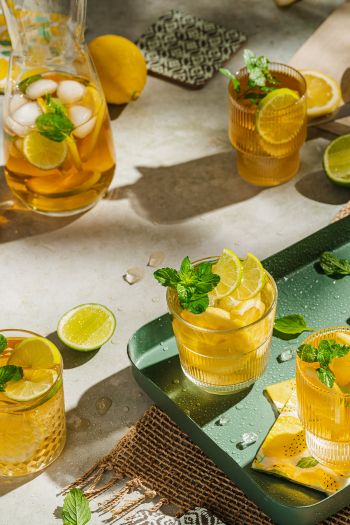 homemade iced lemon tea Wallpaper 640x960
