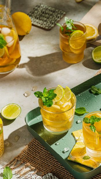 homemade iced lemon tea Wallpaper 640x1136