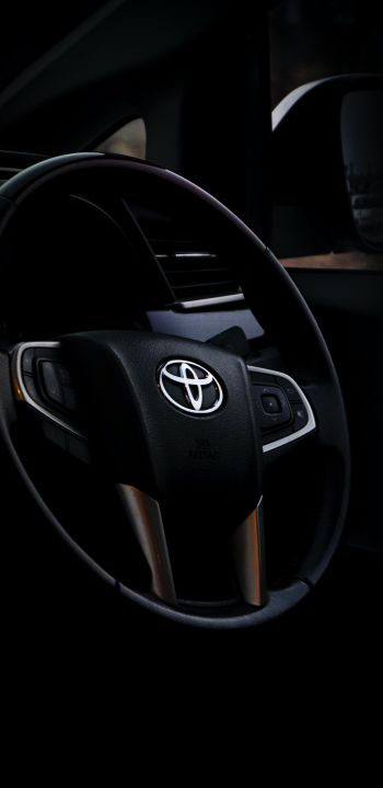 Toyota, steering wheel Wallpaper 1440x2960