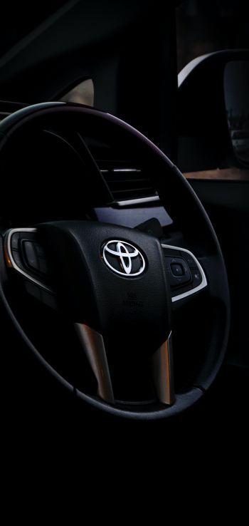 Toyota, steering wheel Wallpaper 1080x2280