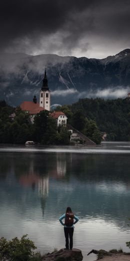 Обои 720x1440 Блед, Словения, чистый пейзаж