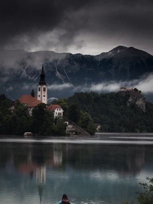 Bled, Slovenia, clean scenery Wallpaper 2048x2732