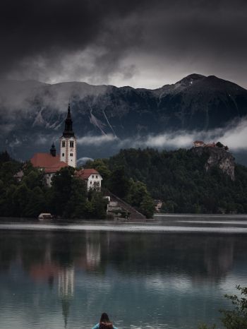 Bled, Slovenia, clean scenery Wallpaper 1620x2160