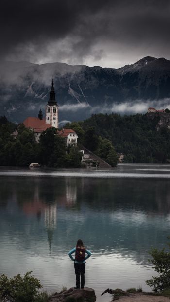 Обои 640x1136 Блед, Словения, чистый пейзаж