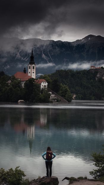 Обои 1080x1920 Блед, Словения, чистый пейзаж