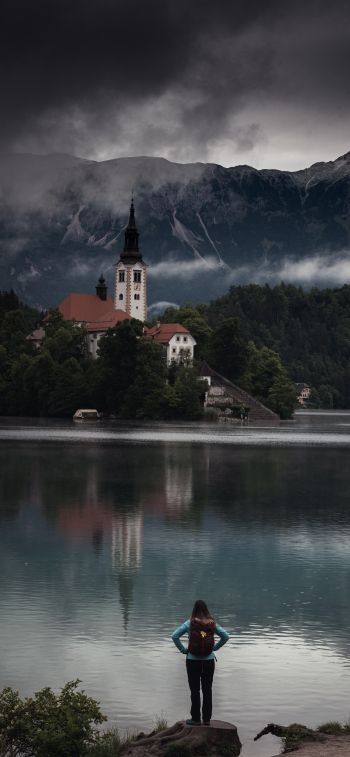 Bled, Slovenia, clean scenery Wallpaper 1125x2436