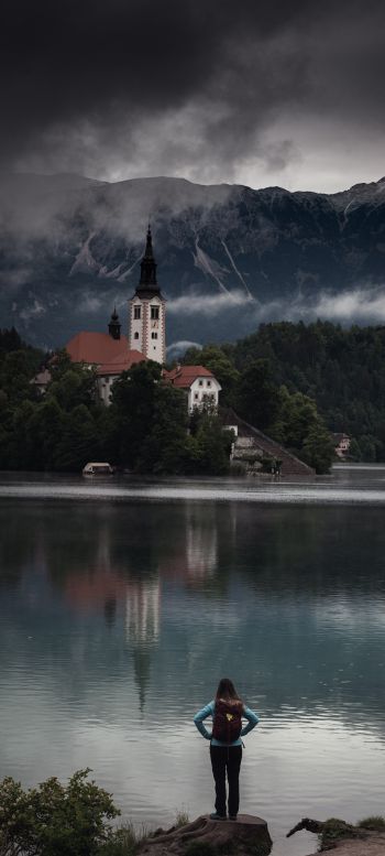 Обои 720x1600 Блед, Словения, чистый пейзаж