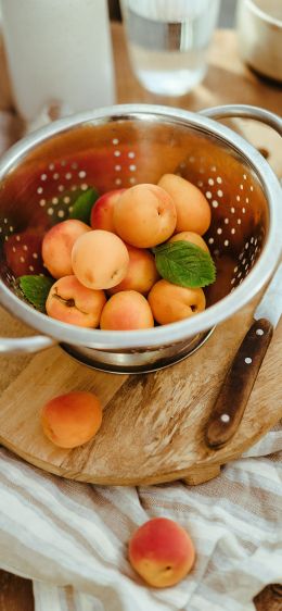 cup with peaches Wallpaper 1125x2436