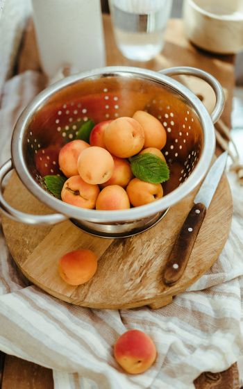 cup with peaches Wallpaper 800x1280
