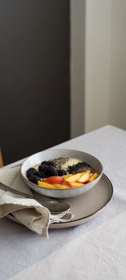 breakfast, fruit porridge Wallpaper 720x1600