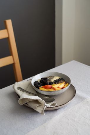 breakfast, fruit porridge Wallpaper 3823x5734