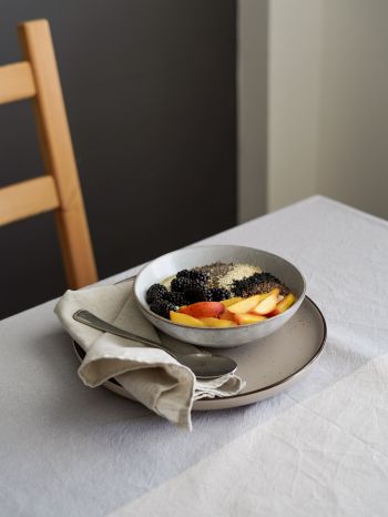 breakfast, fruit porridge Wallpaper 1536x2048