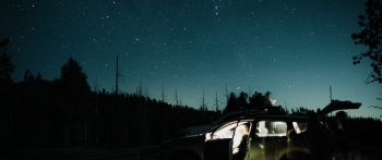 night in nature, travelers Wallpaper 2560x1080